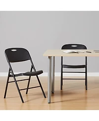 Yiortwo Heavy Duty Folding Chair, Stackable Portable Indoor Outdoor Seating