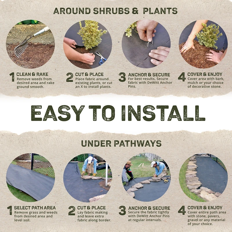 DeWitt Sunbelt 3.2 oz 4' x 300' Woven Weed Barrier Landscape Fabric Ground Cover