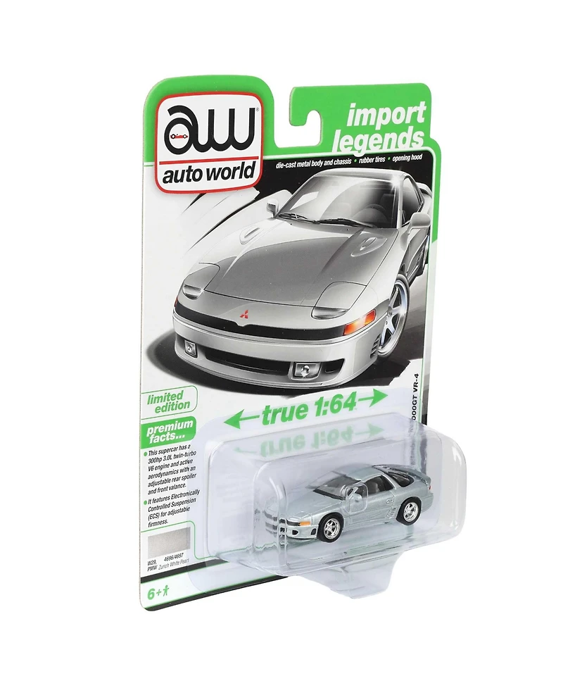 Auto World 1/64 1993 Mitsubishi 3000GT Vr-4 Replica, Zurich Pearl, Import Legends Series