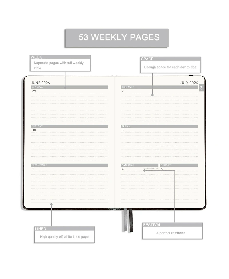 Gnuadz 2026 Planner Weekly Monthly Daily Leather Hardcover