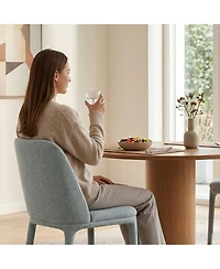 Maison Boucle Set of 2 Upholstered Dining Chairs, 19.5" Modern Side Chairs