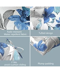 Gnuadz Outdoor Wicker Chair Cushions Patio Water Repellent Tufted Seat Ties Set Of 2