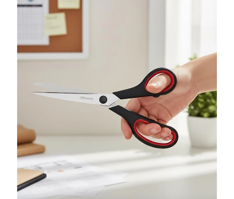 OfficeOne 3-Pack Heavy Duty Scissors 8" – Ultra Sharp Multipurpose Scissors with Comfort Grip Handles for Office, School, Home, Crafts and Sewing