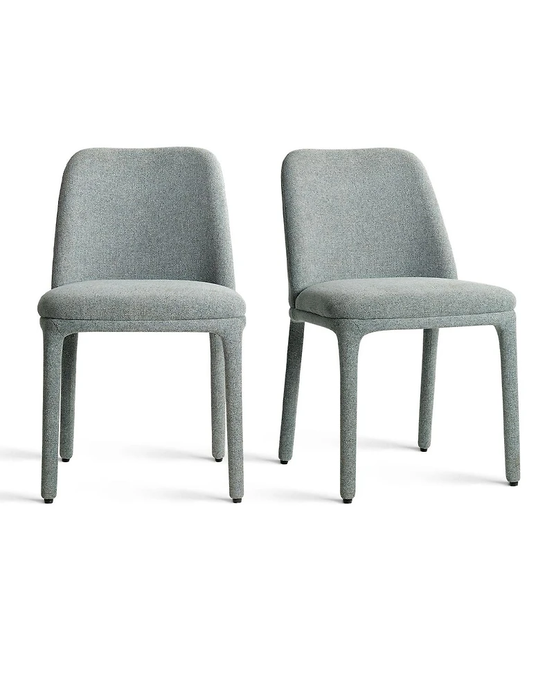 Maison Boucle Set of 2 Upholstered Dining Chairs, 19.5" Modern Side Chairs