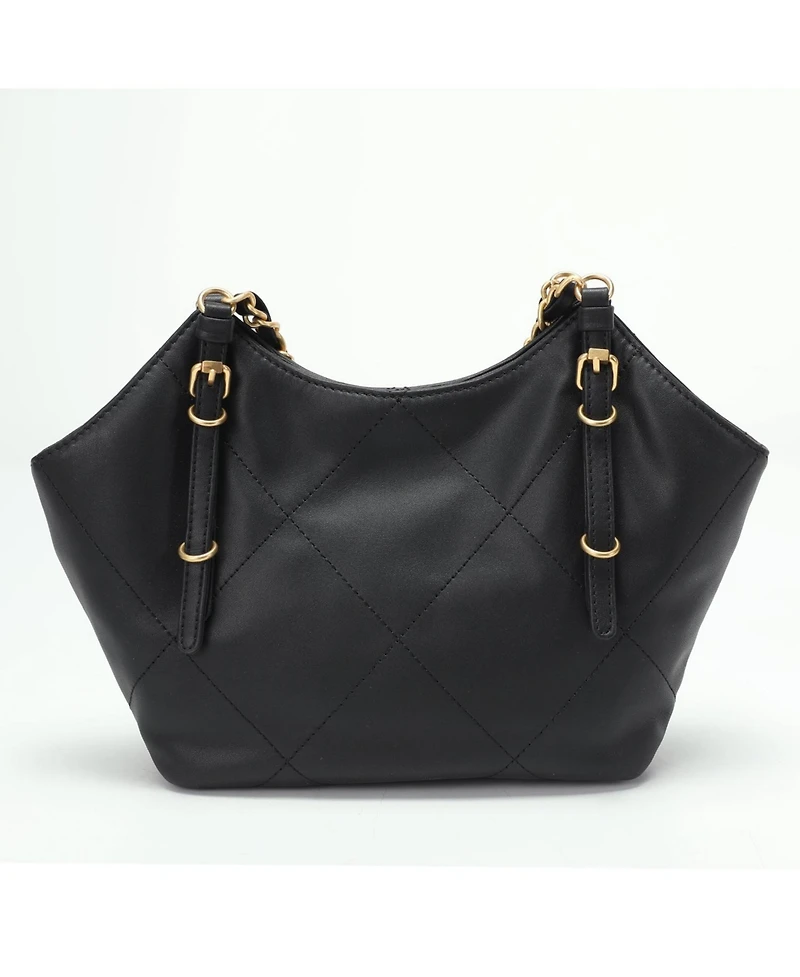 Susu Luxea Quilted Chain Shoulder Bag Small Leather Handbag with Gold Strap