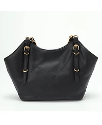 Susu Luxea Quilted Chain Shoulder Bag Small Leather Handbag with Gold Strap