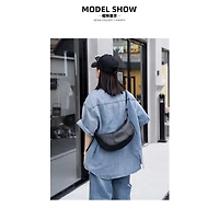 Susu Vera Leather Crescent Bag Half-Moon Hobo Croissant Style Dumpling Shoulder Purse