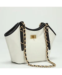 Susu Luxea Quilted Chain Shoulder Bag Small Leather Handbag with Gold Chain Strap