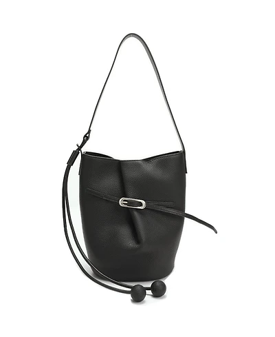 Susu Solene Leather Bucket Bag Minimalist Shoulder Crossbody Purse