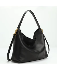Susu Mara Soft Pebbled Leather Slouchy Hobo Shoulder Bag with Crossbody Strap Casual Everyday Tote Purse