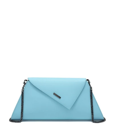 Susu Women's Saffiano Leather Envelope Clutch Purse Crossbody Evening Bag with Chain Strap Elegant Handbag