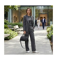 Susu Aria Genuine Leather Small Barrel Satchel Bag Top Handle Mini Boston Crossbody Purse