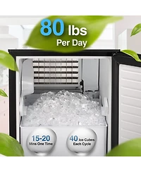 Cowsar Built-in Ice Maker, 80lbs/Day with Timer and Self-Cleaning