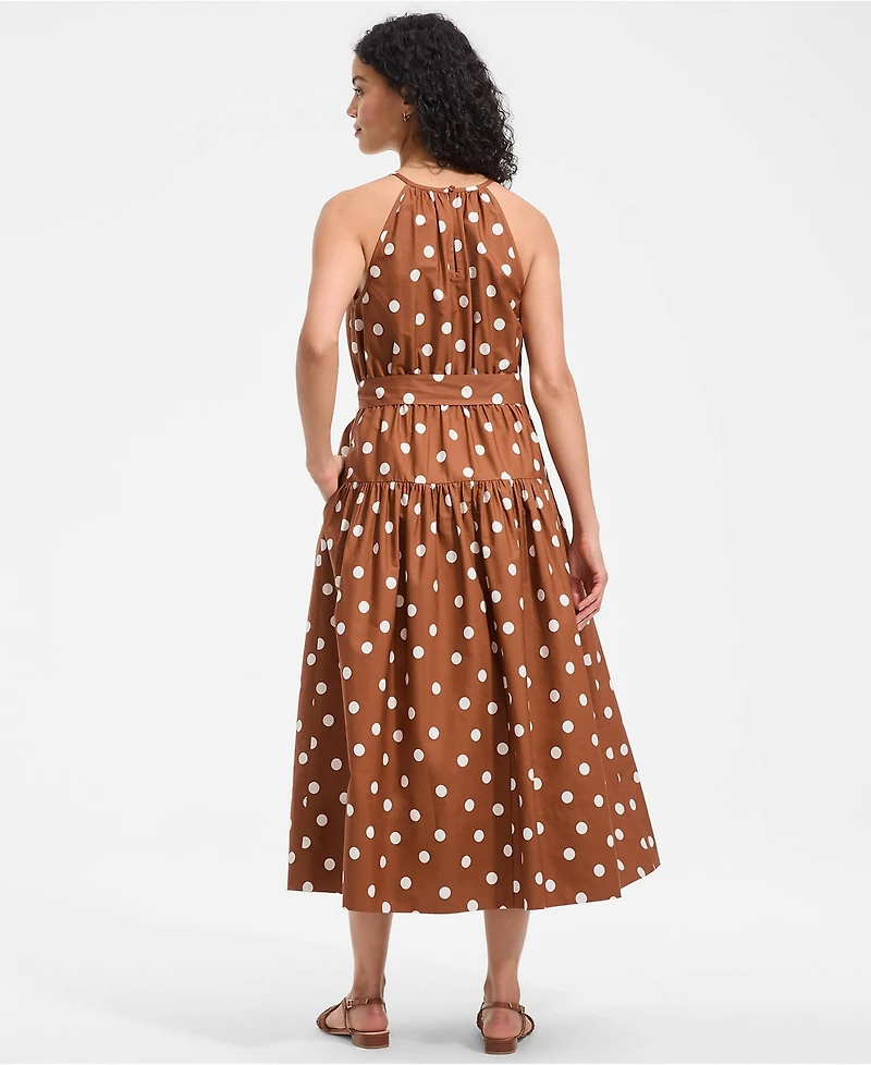 Lands' End Women's Poplin Halter Midi Dress