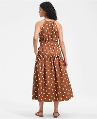 Lands' End Women's Poplin Halter Midi Dress