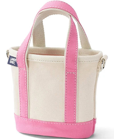 Lands' End Mini Natural Open Top Canvas Tote Bag
