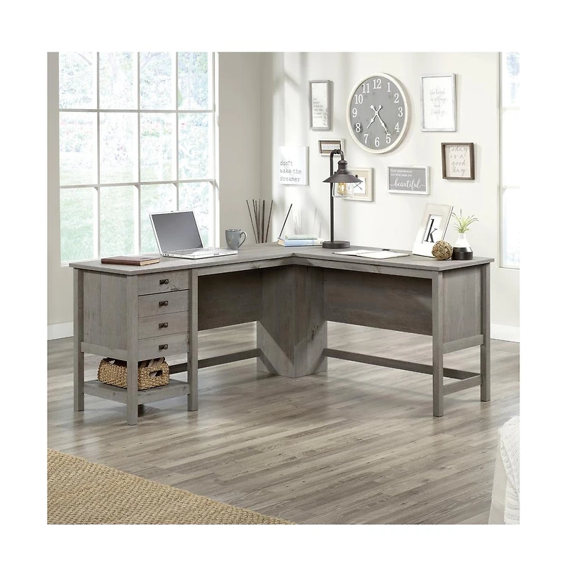 Sauder Cottage Road L Desk Oak finish