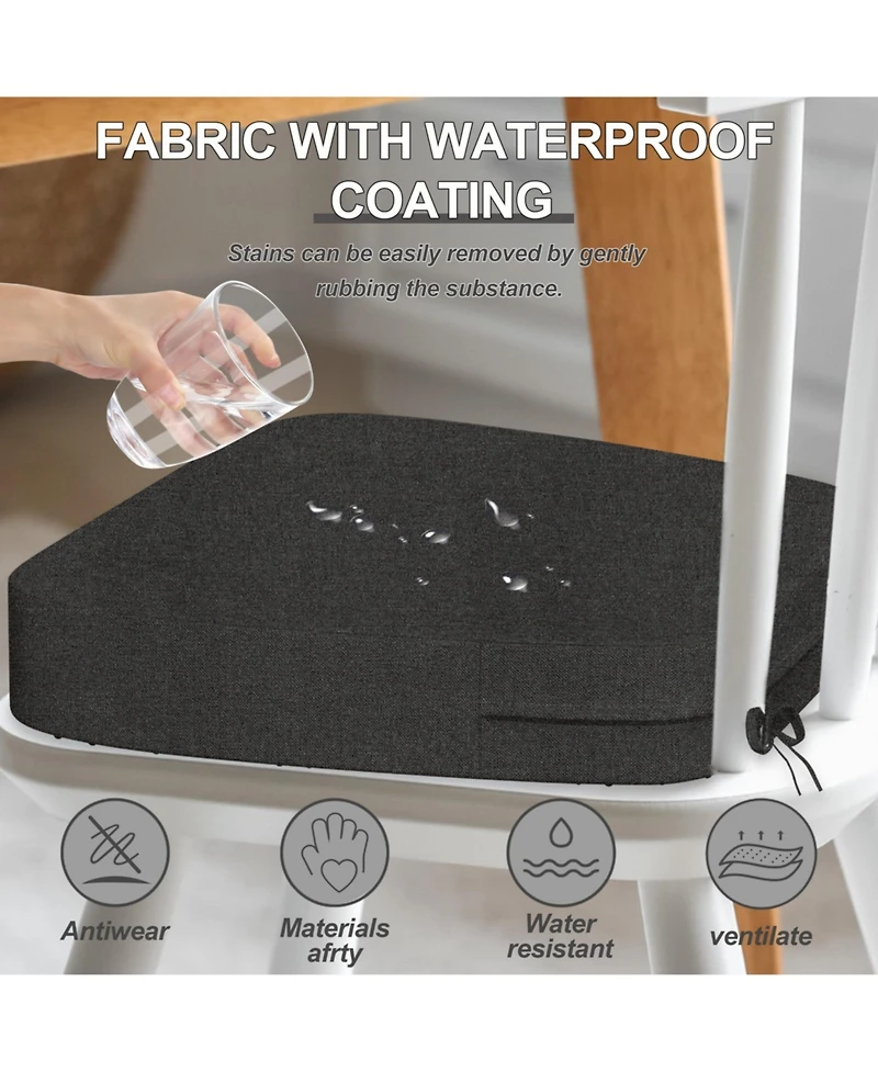 Gnuadz Chair Cushions Dining Waterproof Non-slip Foam Pads With Ties