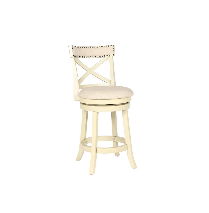 New Classic Furniture York Wood Counter Stool with Fabric Seat