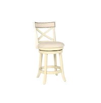 New Classic Furniture York Wood Counter Stool with Fabric Seat