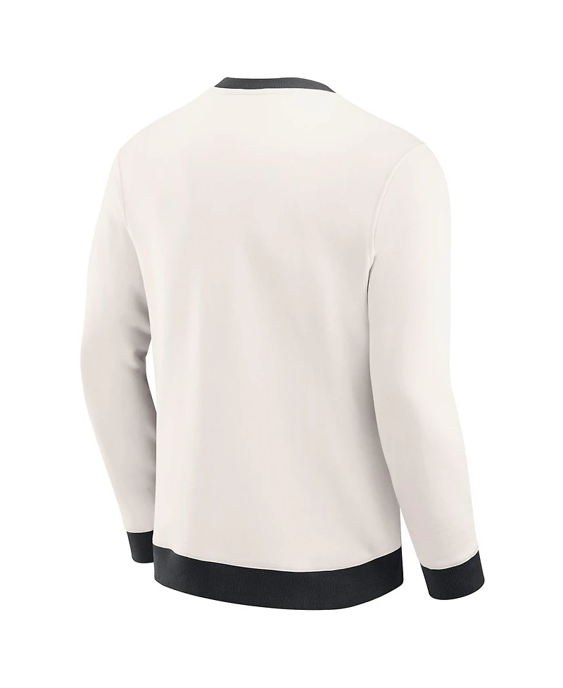 Fanatics Men's Cream Nhl-Logo Color Block Pullover Sweatshirt