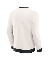 Fanatics Men's Cream Nhl-Logo Color Block Pullover Sweatshirt
