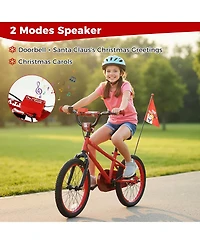 Slickblue Kids Ride On Bike with Music and Flag, Adjustable Toddler Bicycle