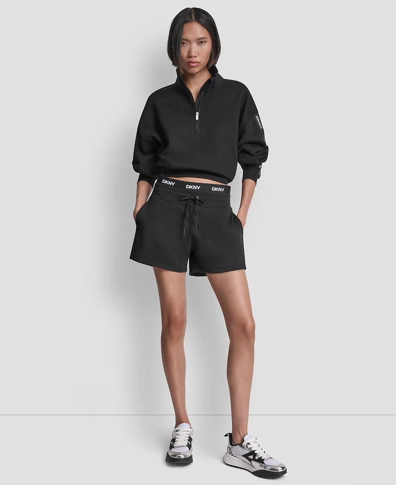 Dkny Sport Women's High-Rise Logo Elastic Waist Shorts