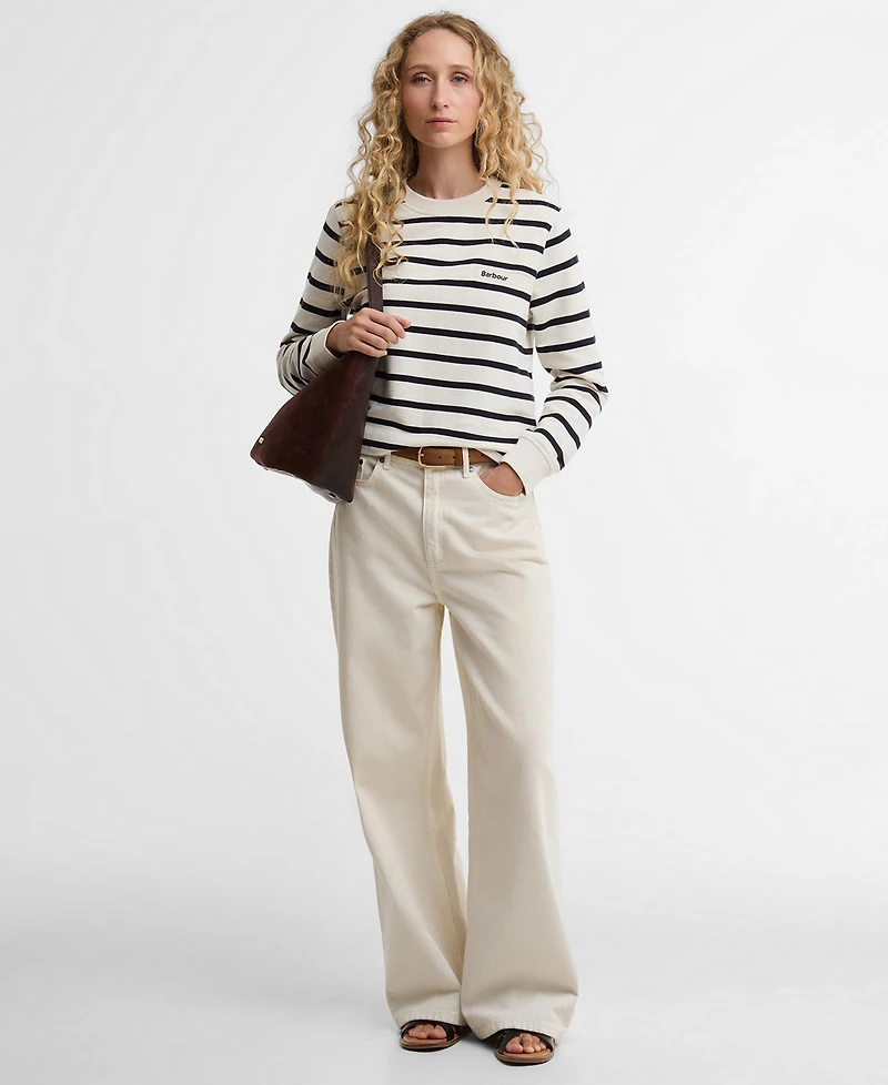Barbour Women's Crewneck Stripe Pocket Sweatshirt