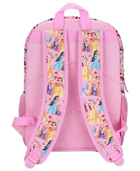 Disney Princess Girls' All Over Print Backpack, Lunch Bag, Pencil Case and Key Chain, 4-Piece Set