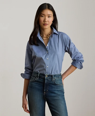 Lauren Ralph Women's Oversized Button Placket Shirt
