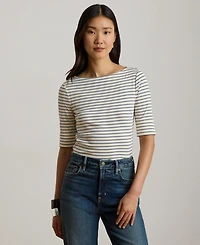 Lauren Ralph Striped Boatneck Top
