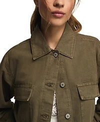 Lucky Brand Women's Collared Denim Utility Jacket