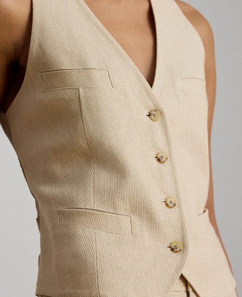 Lauren Ralph Women's Tweed V-Neck Sleeveless Vest