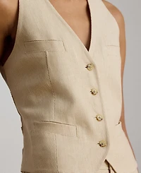 Lauren Ralph Women's Tweed V-Neck Sleeveless Vest
