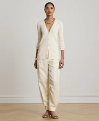 Lauren Ralph Women's Slim-Fit Long-Sleeve Cardigan Sweater