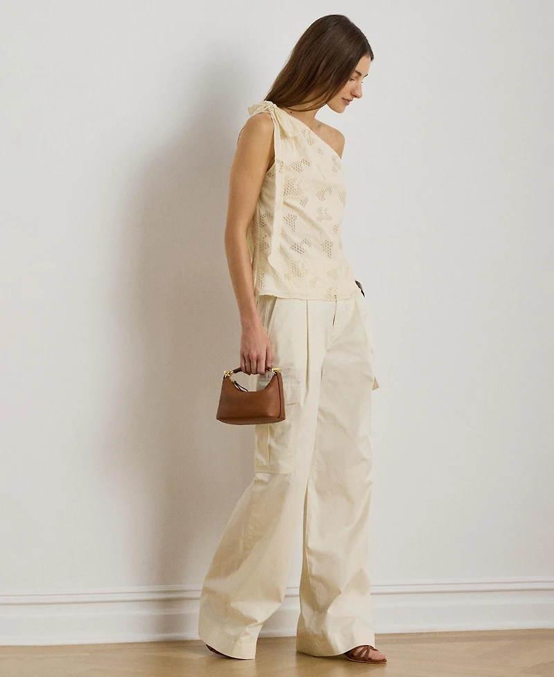 Lauren Ralph Women's One-Shoulder Tie Detail Blouse