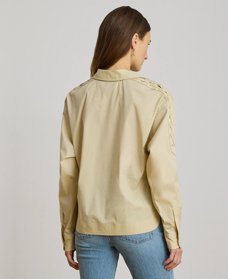Lauren Ralph Women's Long-Sleeve Cropped Shirt