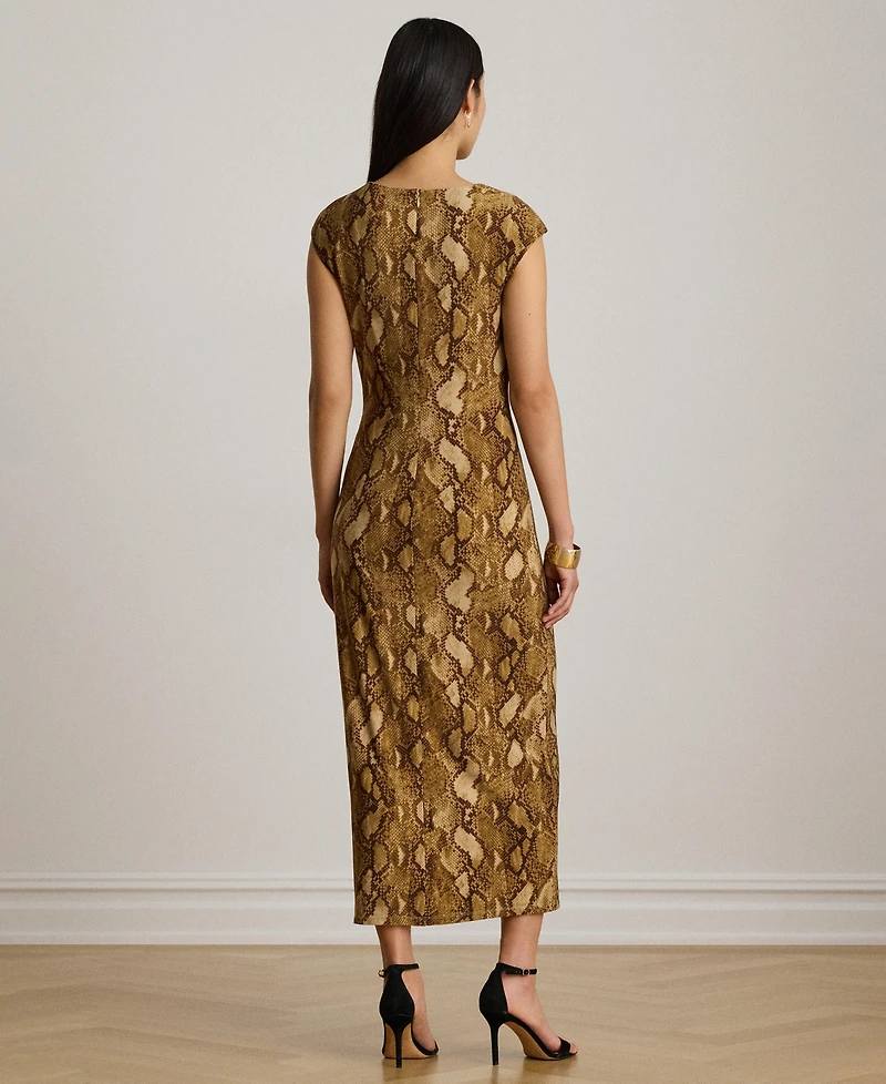 Lauren Ralph Women's Boat Neck Cap-Sleeve Midi Dress