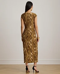 Lauren Ralph Women's Boat Neck Cap-Sleeve Midi Dress