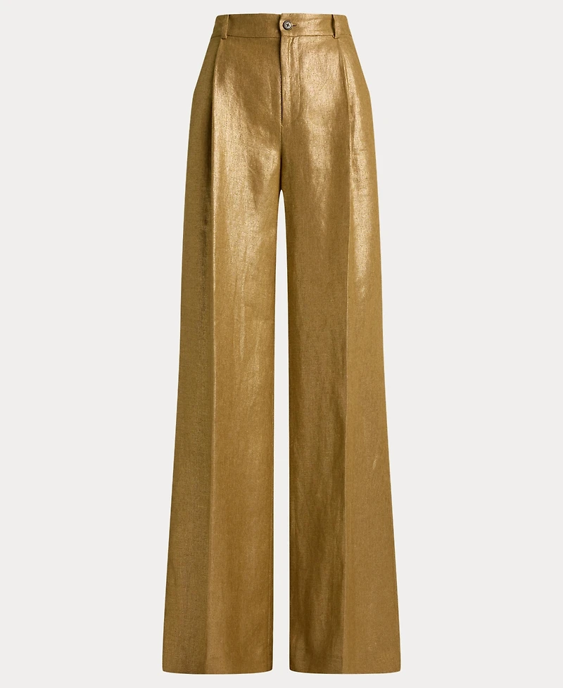 Lauren Ralph Women's High-Rise Foiled Wide-Leg Pants