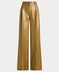 Lauren Ralph Women's High-Rise Foiled Wide-Leg Pants