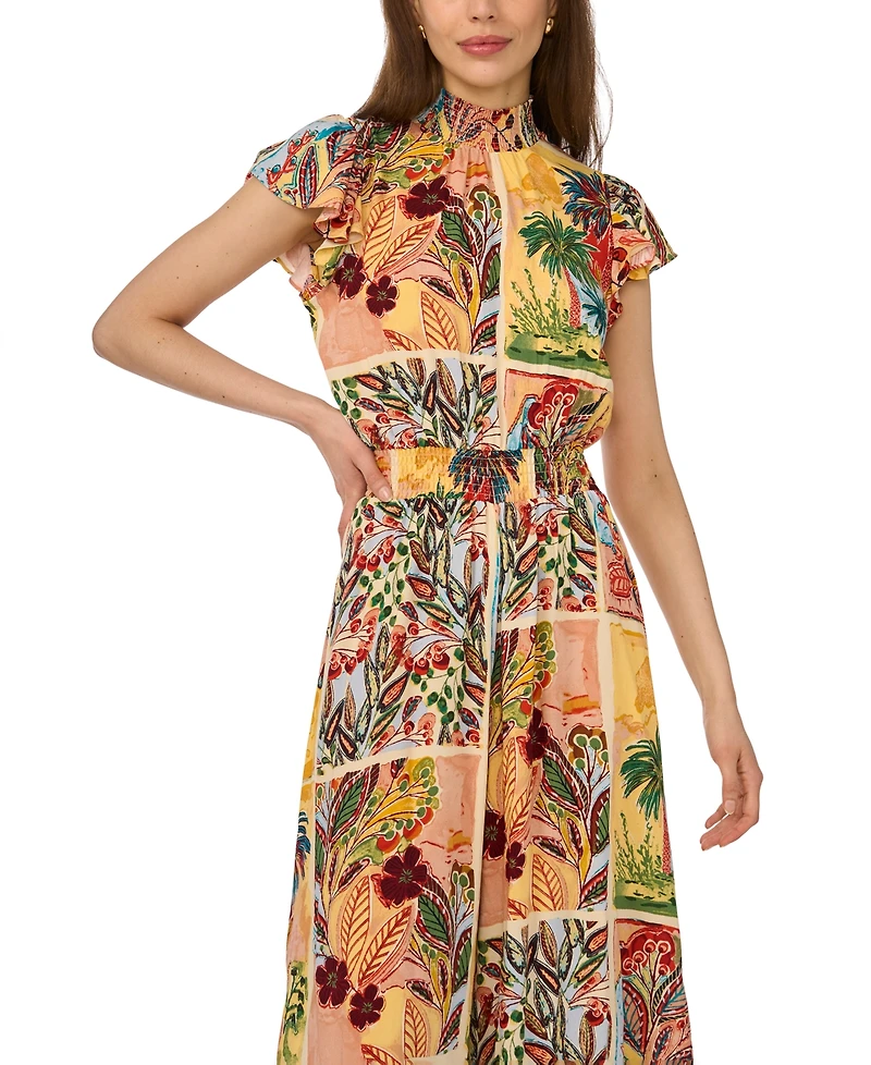 Flutter Sleeve Smocked Waist Jumpsuit