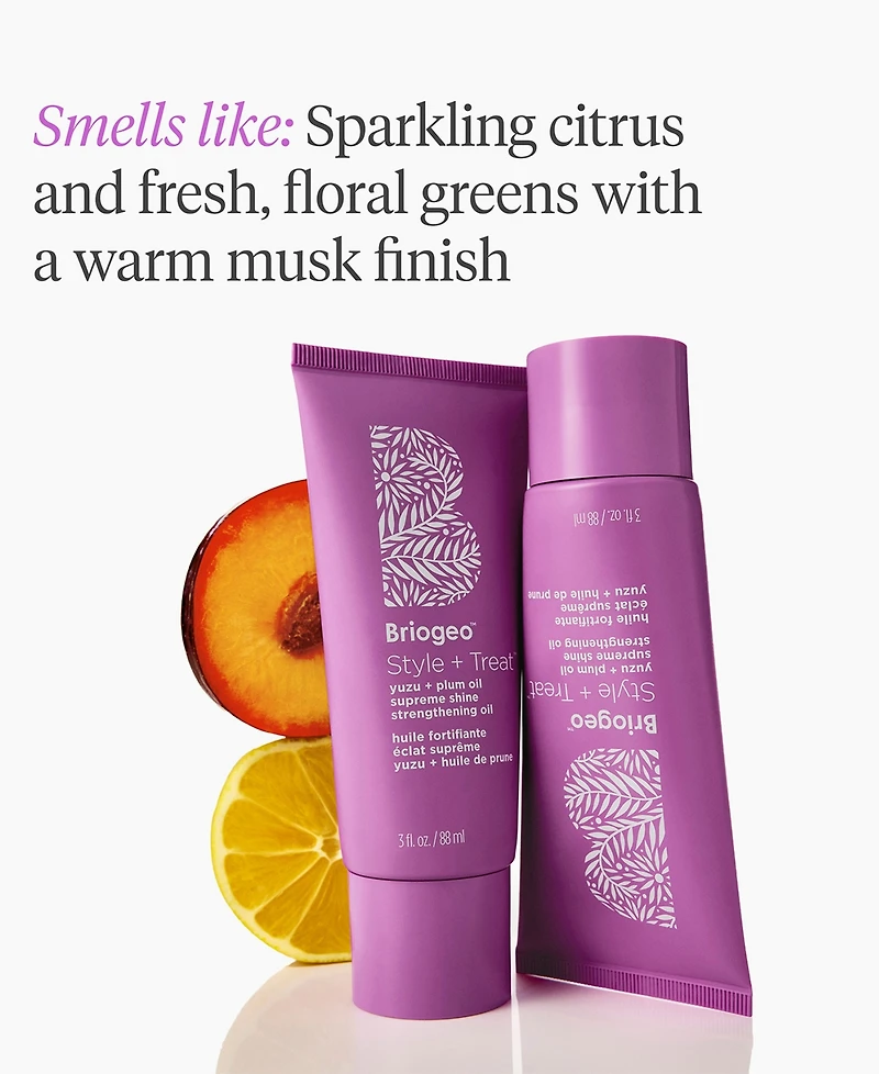Briogeo Style Treat Yuzu Plum Oil Supreme Shine Strengthening Oil, 3 oz.