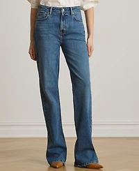 Lauren Ralph Petite High-Rise Straight-Leg Jeans