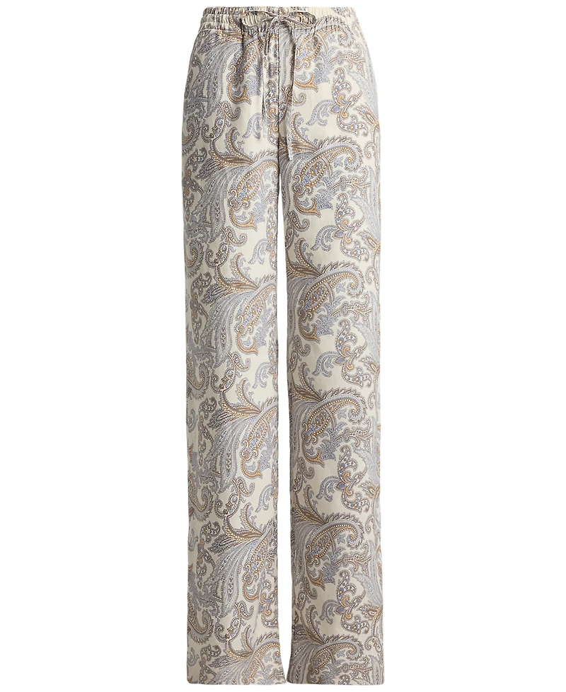 Lauren Ralph Petite Paisley Wide-Leg Pants