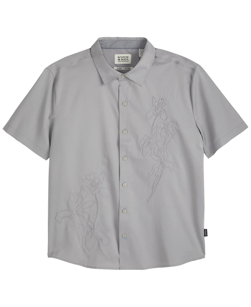 Scotch & Soda Men's Short-Sleeve Embroidered Shirt