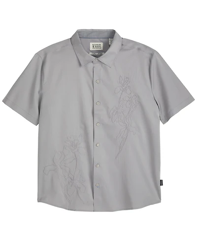 Scotch & Soda Men's Short-Sleeve Embroidered Shirt