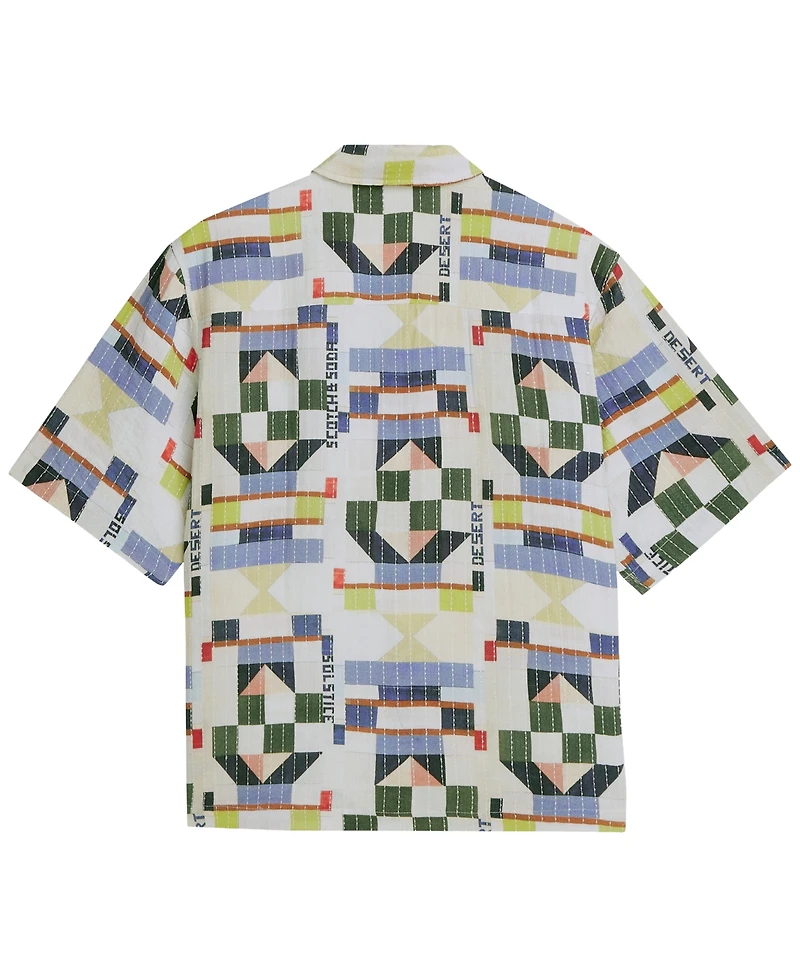Scotch & Soda Men's Print Stitch Short-Sleeve Shirt