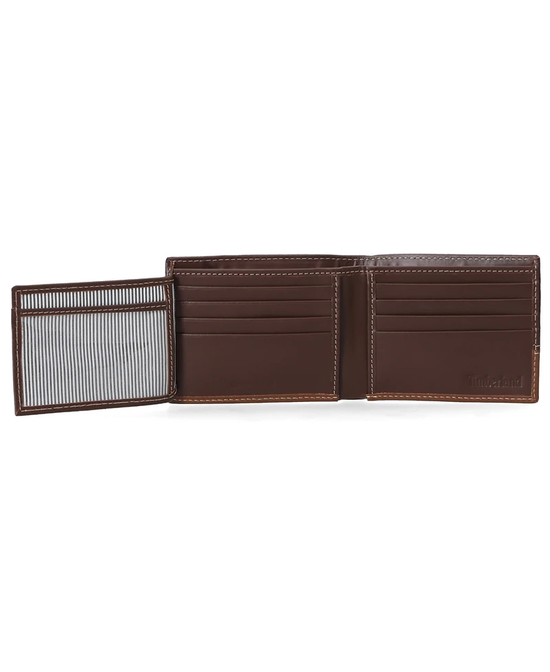 Timberland Men's Hunter Leather Two-Tone Passcase Commuter Wallet